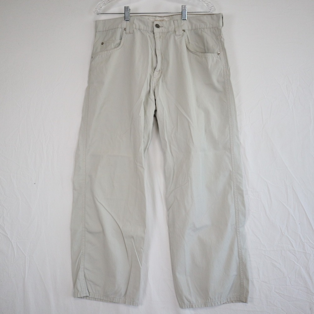 Mavi Jeans Pants Mens 36x32 Max Wide Full Zip Fly 5-Pocket Trousers Casual Beige